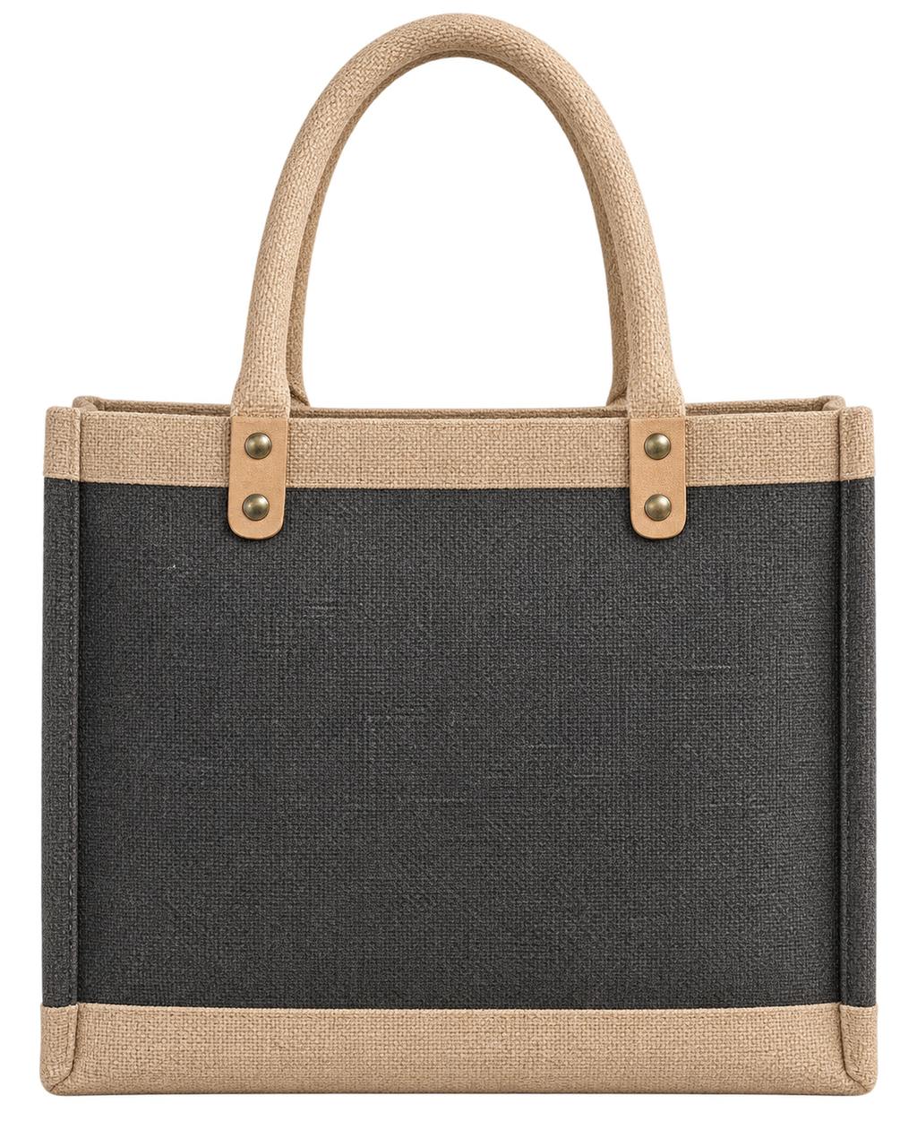 Private Beach Jute Tote Bag with Genuine Leather Handles Interior Pocket Made in USA
