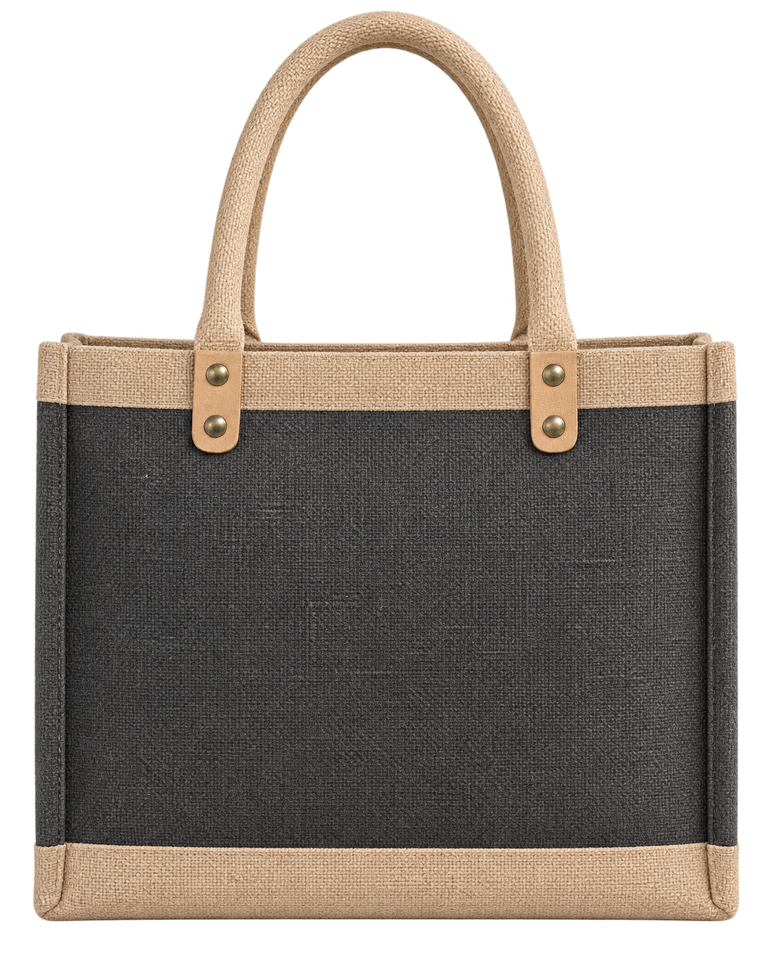 Private Beach Jute Tote Bag with Genuine Leather Handles Interior Pocket Made in USA