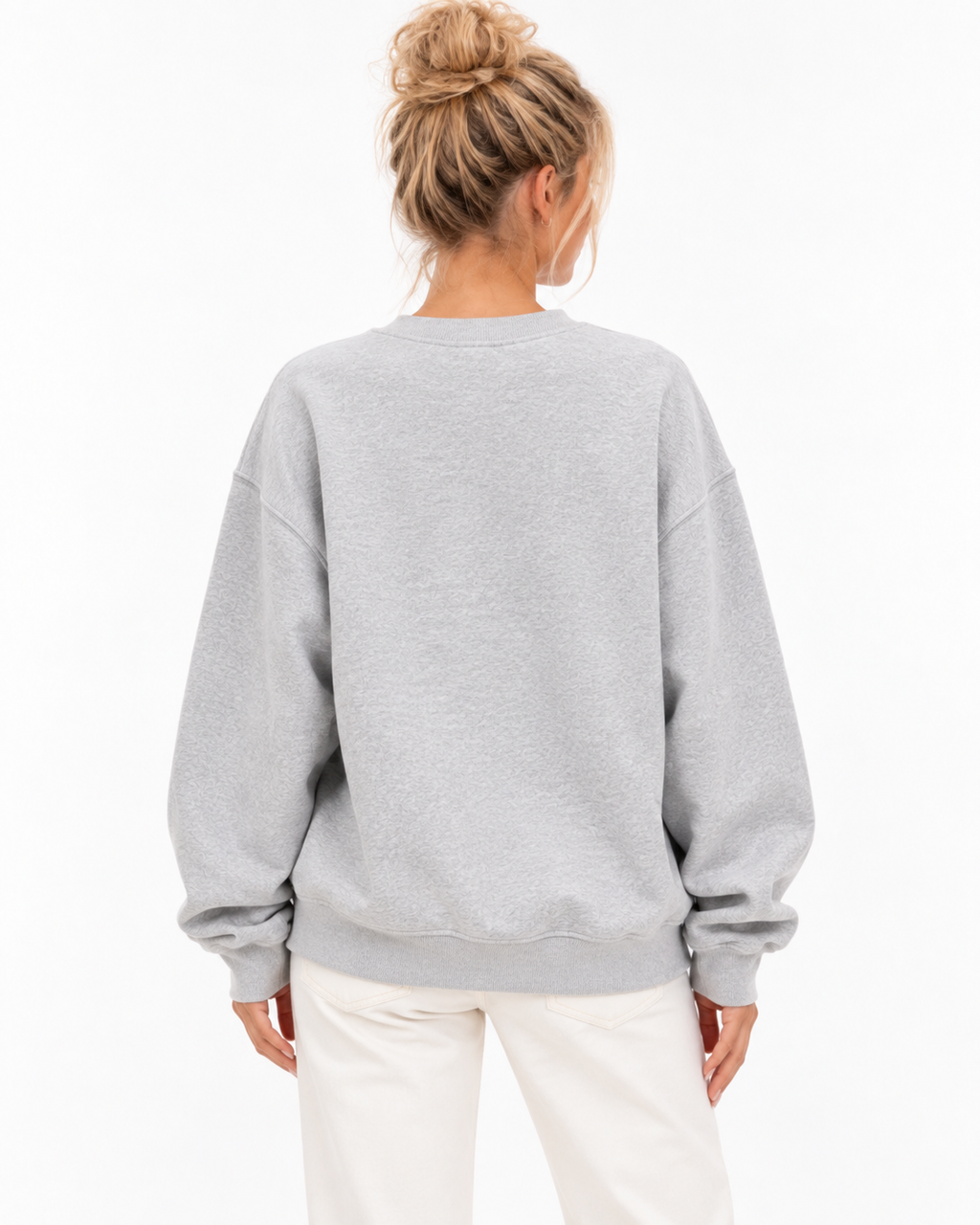 PARKE Gray Collegiate Logo Oversized Crewneck Sweatshirt