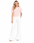 Alice + Olivia NWT Blush Pink Lightweight Pointelle Knit Short Sleeve Sweater Top
